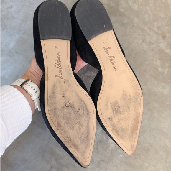 Sam Edelman Rodney d'Orsay Black Suede Leather Pointed Toe Flats, size 9 - Picture 5 of 6